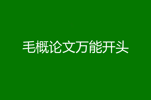 毛概论文万能开头