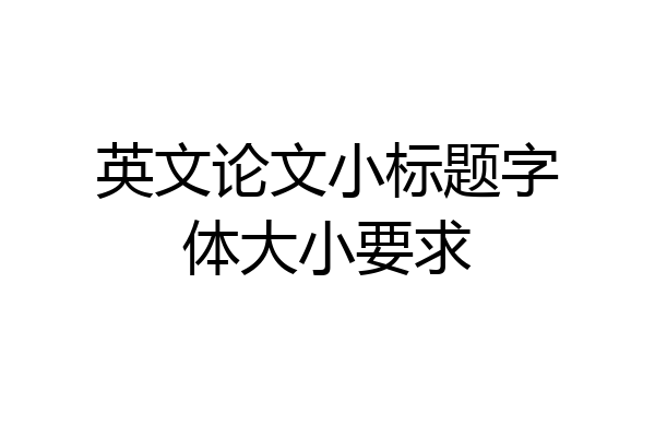 英文论文小标题字体大小要求