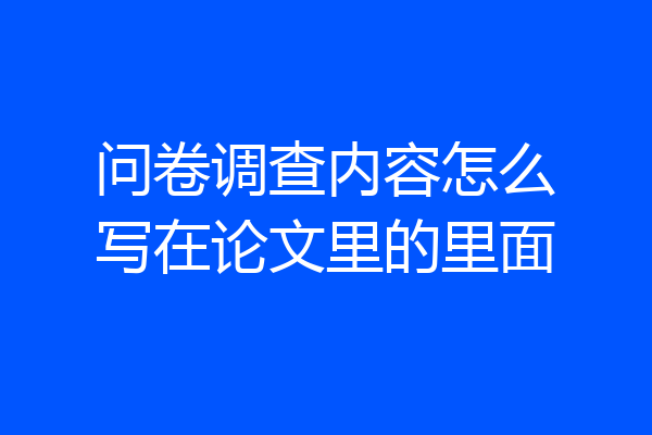 问卷调查内容怎么写在论文里的里面