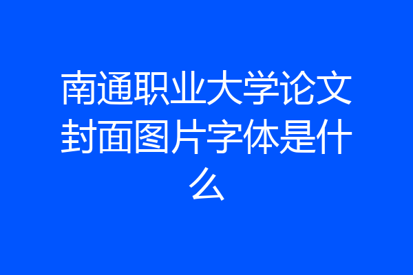 南通职业大学论文封面图片字体是什么