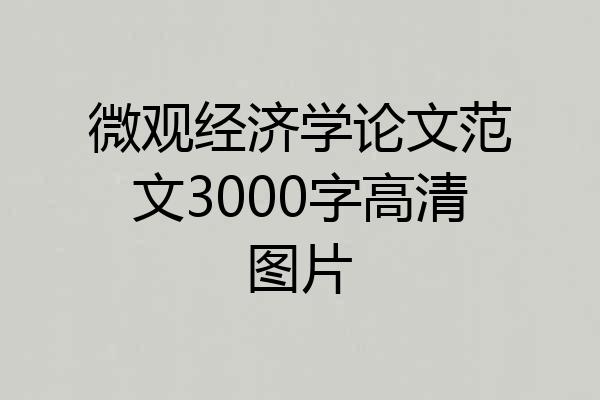 微观经济学论文范文3000字高清图片