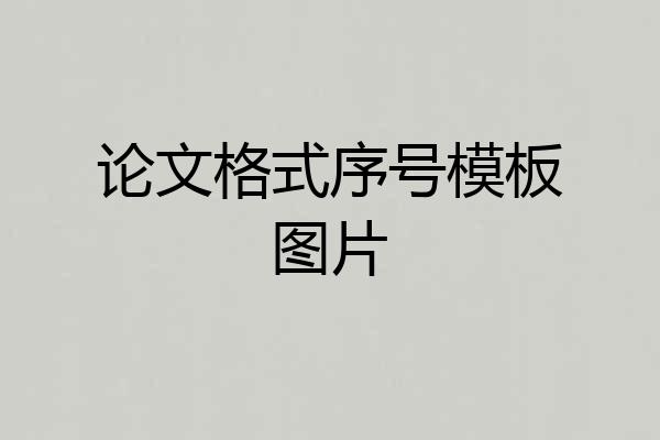 论文格式序号模板图片
