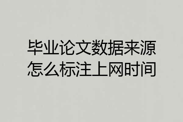毕业论文数据来源怎么标注上网时间