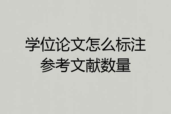 学位论文怎么标注参考文献数量