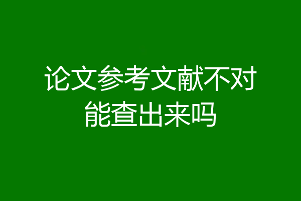 论文参考文献不对能查出来吗