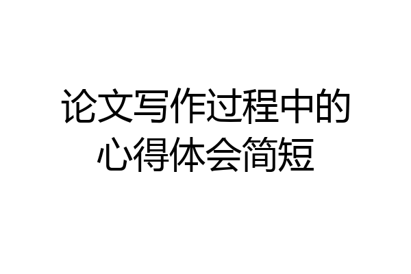 论文写作过程中的心得体会简短