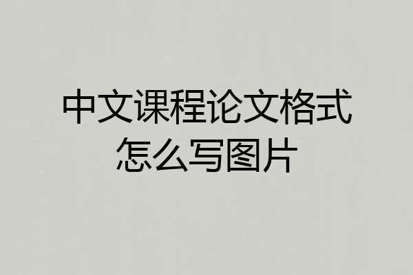 中文课程论文格式怎么写图片