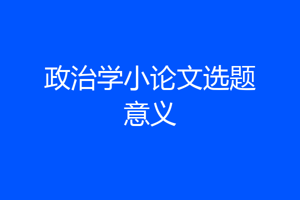 政治学小论文选题意义