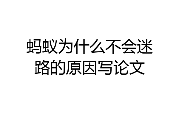蚂蚁为什么不会迷路的原因写论文