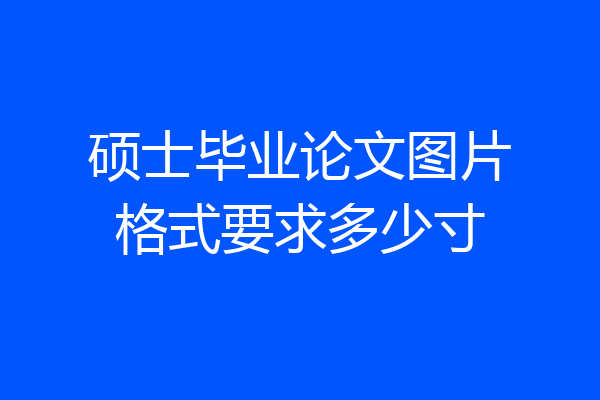 硕士毕业论文图片格式要求多少寸