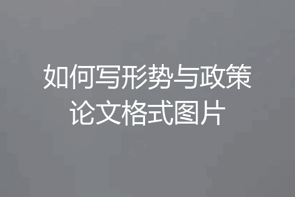 如何写形势与政策论文格式图片