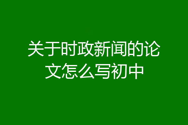 关于时政新闻的论文怎么写初中