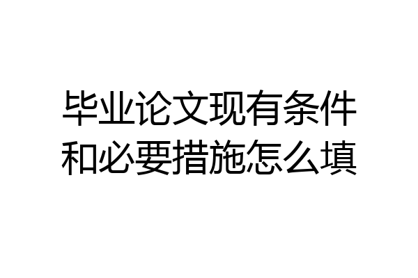 毕业论文现有条件和必要措施怎么填