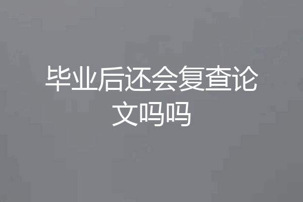 毕业后还会复查论文吗吗