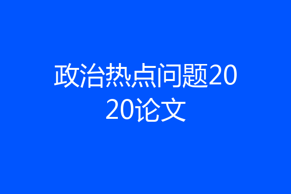政治热点问题2020论文