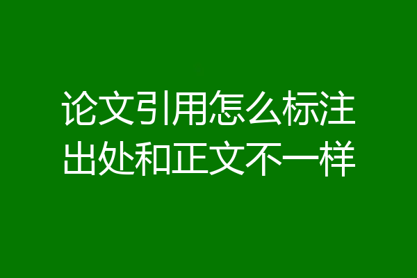 论文引用怎么标注出处和正文不一样