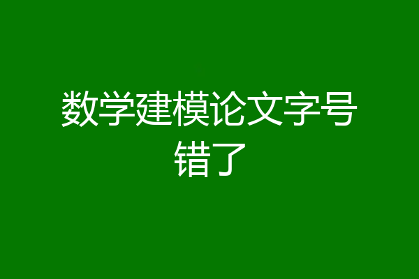 数学建模论文字号错了