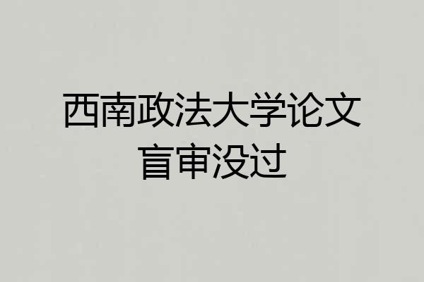 西南政法大学论文盲审没过