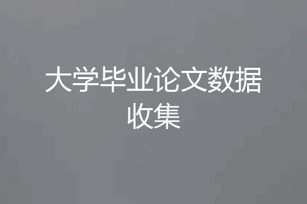 大学毕业论文数据收集