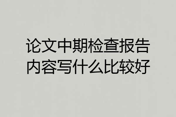 论文中期检查报告内容写什么比较好