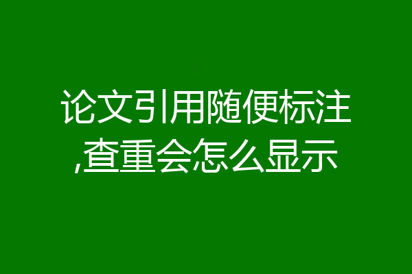 论文引用随便标注,查重会怎么显示