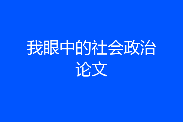 我眼中的社会政治论文