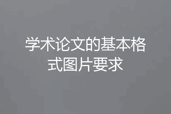 学术论文的基本格式图片要求