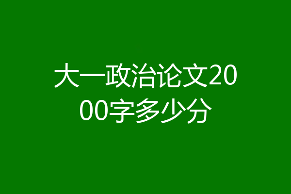 大一政治论文2000字多少分