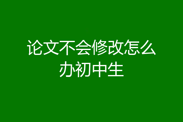 论文不会修改怎么办初中生