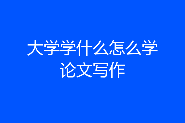 大学学什么怎么学论文写作