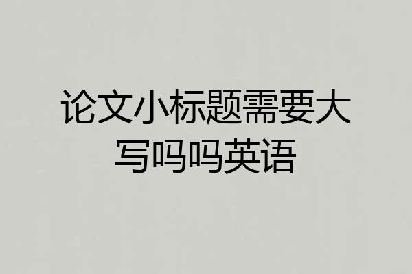 论文小标题需要大写吗吗英语