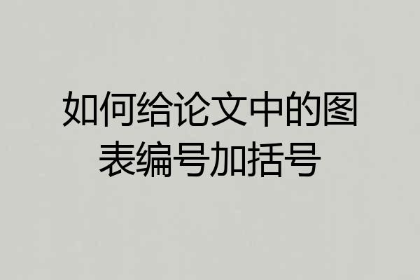 如何给论文中的图表编号加括号