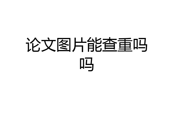 论文图片能查重吗吗