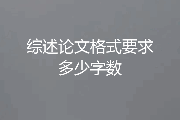 综述论文格式要求多少字数