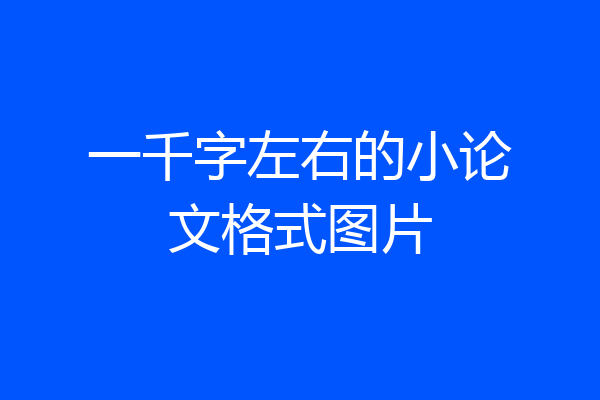一千字左右的小论文格式图片