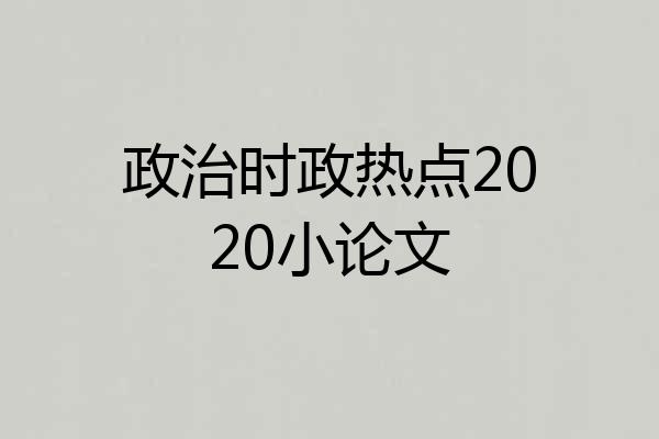 政治时政热点2020小论文