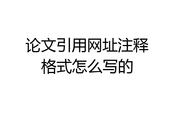 论文引用网址注释格式怎么写的