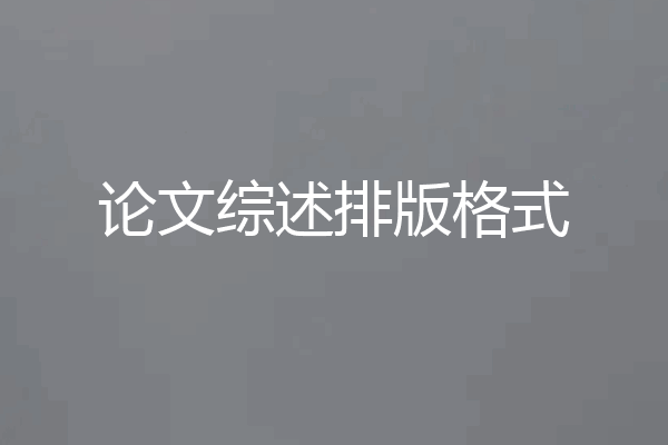 论文综述排版格式