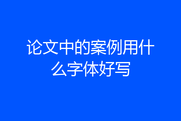 论文中的案例用什么字体好写