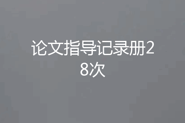 论文指导记录册28次