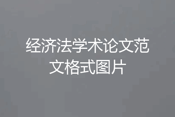 经济法学术论文范文格式图片