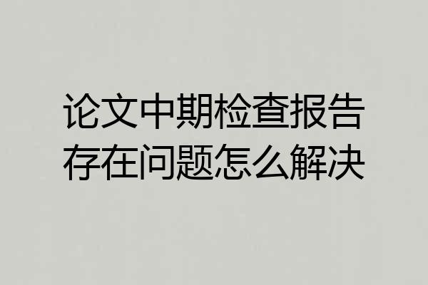论文中期检查报告存在问题怎么解决
