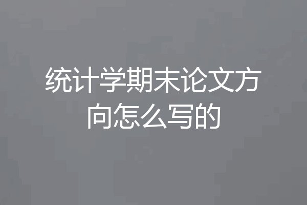 统计学期末论文方向怎么写的