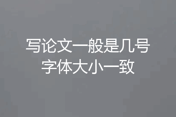 写论文一般是几号字体大小一致