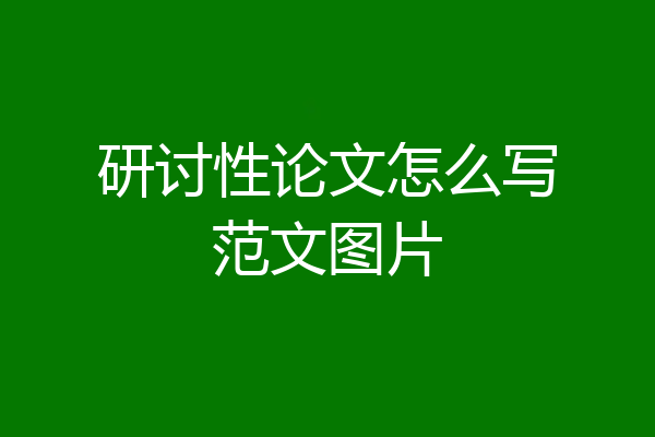 研讨性论文怎么写范文图片