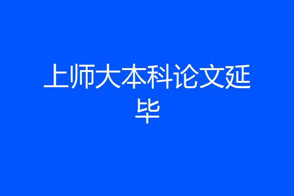 上师大本科论文延毕