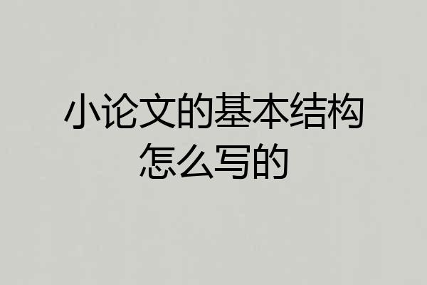 小论文的基本结构怎么写的