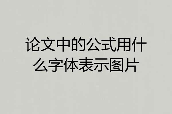 论文中的公式用什么字体表示图片