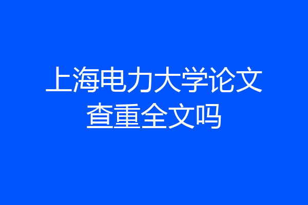 上海电力大学论文查重全文吗