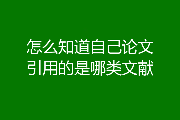 怎么知道自己论文引用的是哪类文献